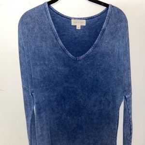 Soft Blue V Neck Top